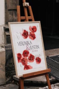 kaligrafická svatební cedule