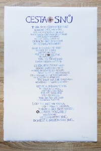 Kaligrafické ztvárnění písně - voda, plavba