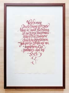 Akvarel na ručním papíře velikosti A3, rámováno