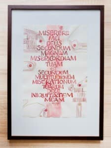 Akvarel na ručním papíře velikosti A3, rámováno