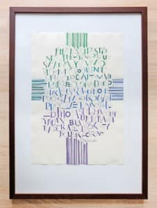 Akvarel na ručním papíře velikosti A3, rámováno