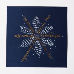 vločka z kaligrafie, copperplate