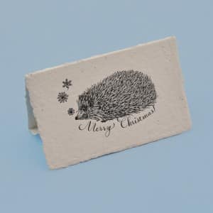 Design přání pro dílnu Labora, vytištěno knihtiskem, formát A6, dostupné na: https://labora.ee/shop/seed_paper_cards/christmas-hedgehog/