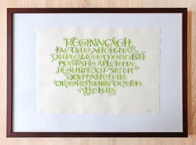 Akvarel na ručním papíře velikosti A3, rámováno