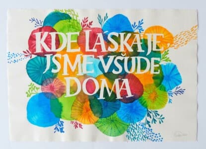 Akvarel na ručním papíře velikosti A4