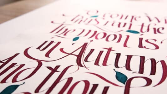 kaligrafická báseň Emily Brontë