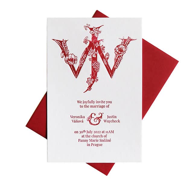 Wedding invitation with monogram